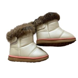 Toddler Pearl White Fur Snow Boots Size 7